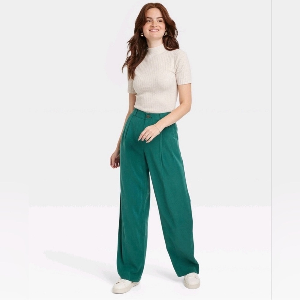 NWT A New Day Teal Wide Leg Pants size 10R. Beautiful col and quality.